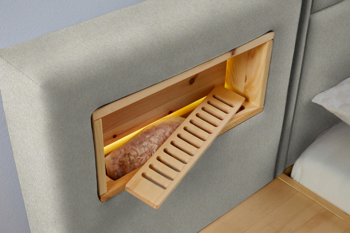 BOXSPRINGBETT 180/200 cm  in Naturfarben, Eichefarben  - Eichefarben/Naturfarben, Natur, Holz/Textil (180/200cm) - Valnatura