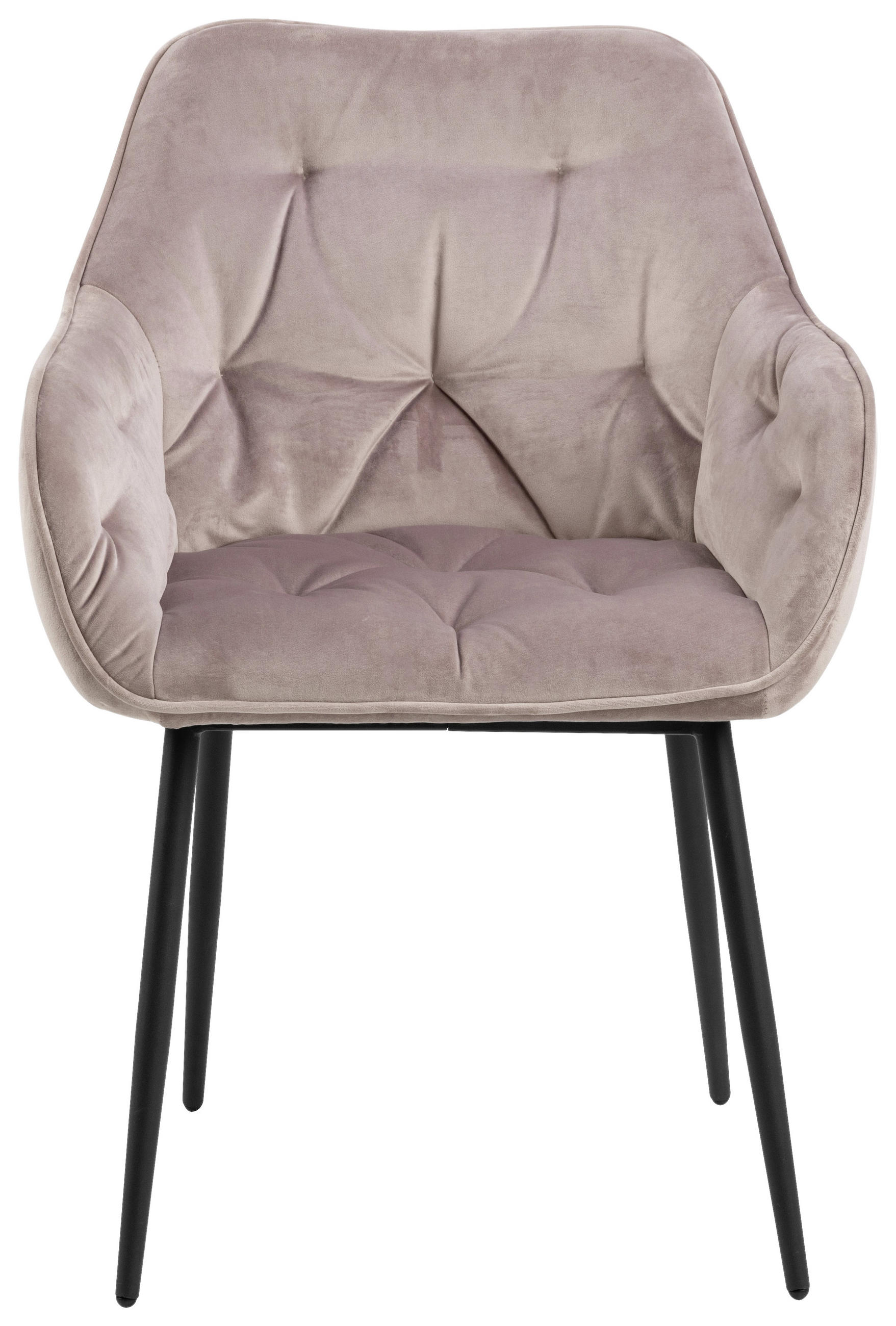 ARMLEHNSTUHL  in Stahl Samt  - Schwarz/Rosa, Trend, Textil/Metall (58/83/55cm) - Livetastic