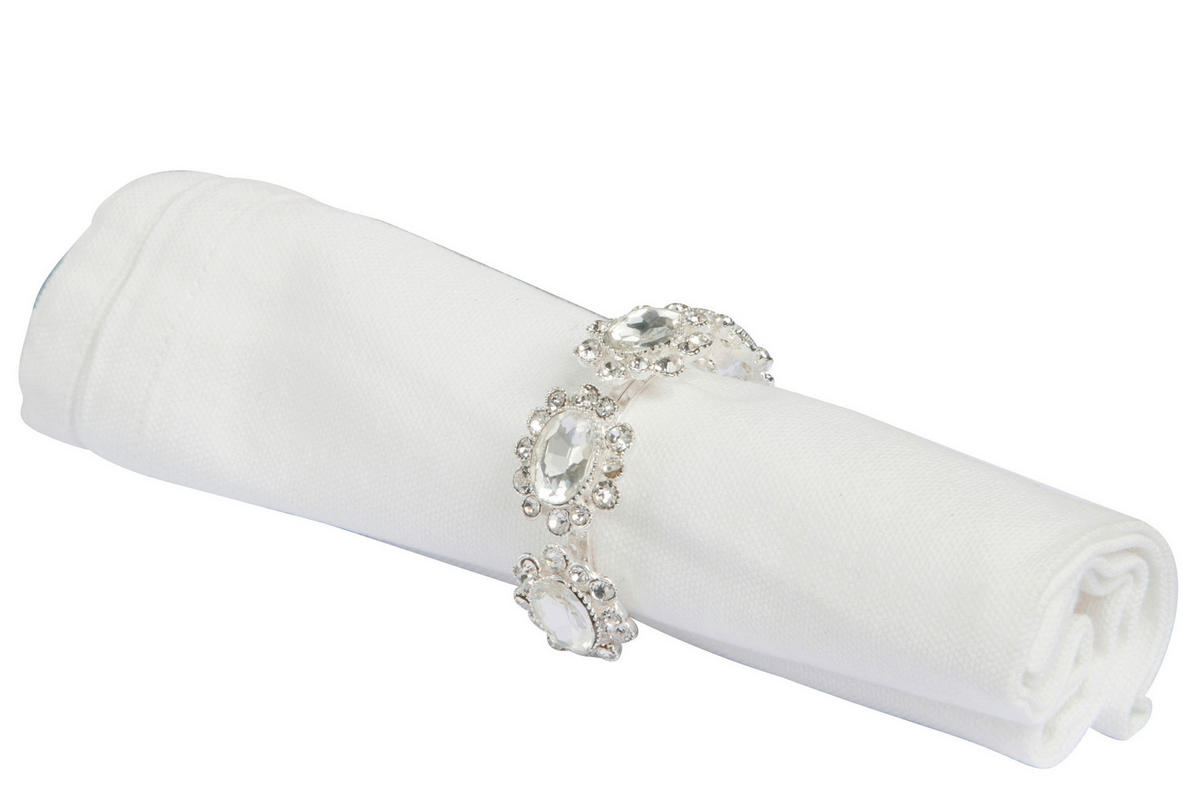 SERVIETTENRINGESET   - Weiß, Basics, Kunststoff/Metall (5,5/2/5cm)