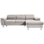 ECKSOFA in Webstoff Ecru  250/167 cm  - Ecru/Silberfarben, Design, Textil/Metall (250/167cm) - Xora