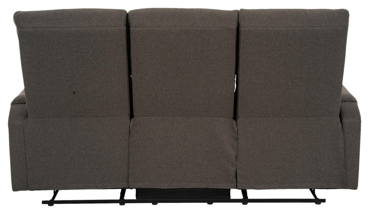 SITZGARNITUR Webstoff Graubraun  - Graubraun/Schwarz, KONVENTIONELL, Kunststoff/Textil - P & B
