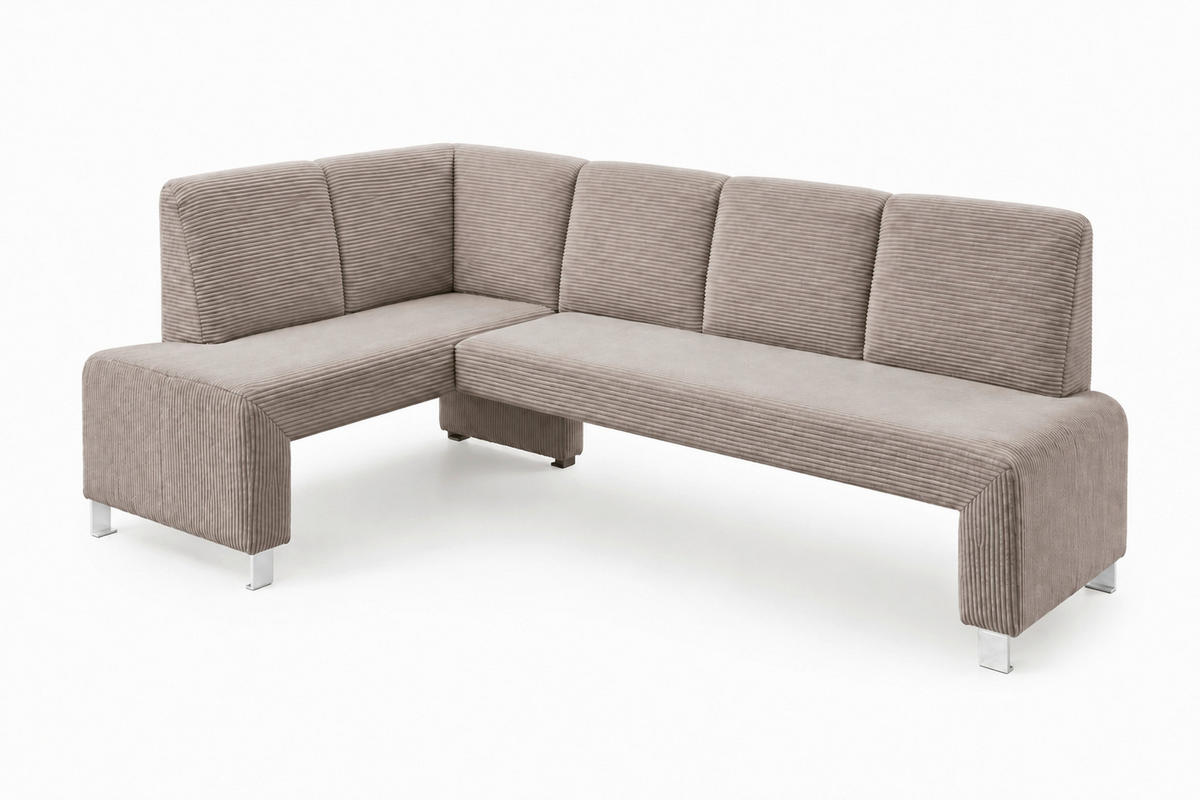 KLUPA KUTNA  svijetlo smeđa, cappuccino  drvo, tekstil, drvni materijal      - srebrne boje/svijetlo smeđa, Moderno, drvni materijal/drvo (244/157cm) - Livetastic