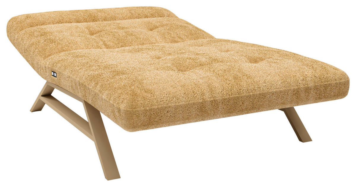 RELAXLIEGE Chenille, Teddystoff Goldfarben  - Goldfarben/Cappuccino, Design, Textil/Metall (120/54-113/158-198cm) - Pure Home Lifestyle
