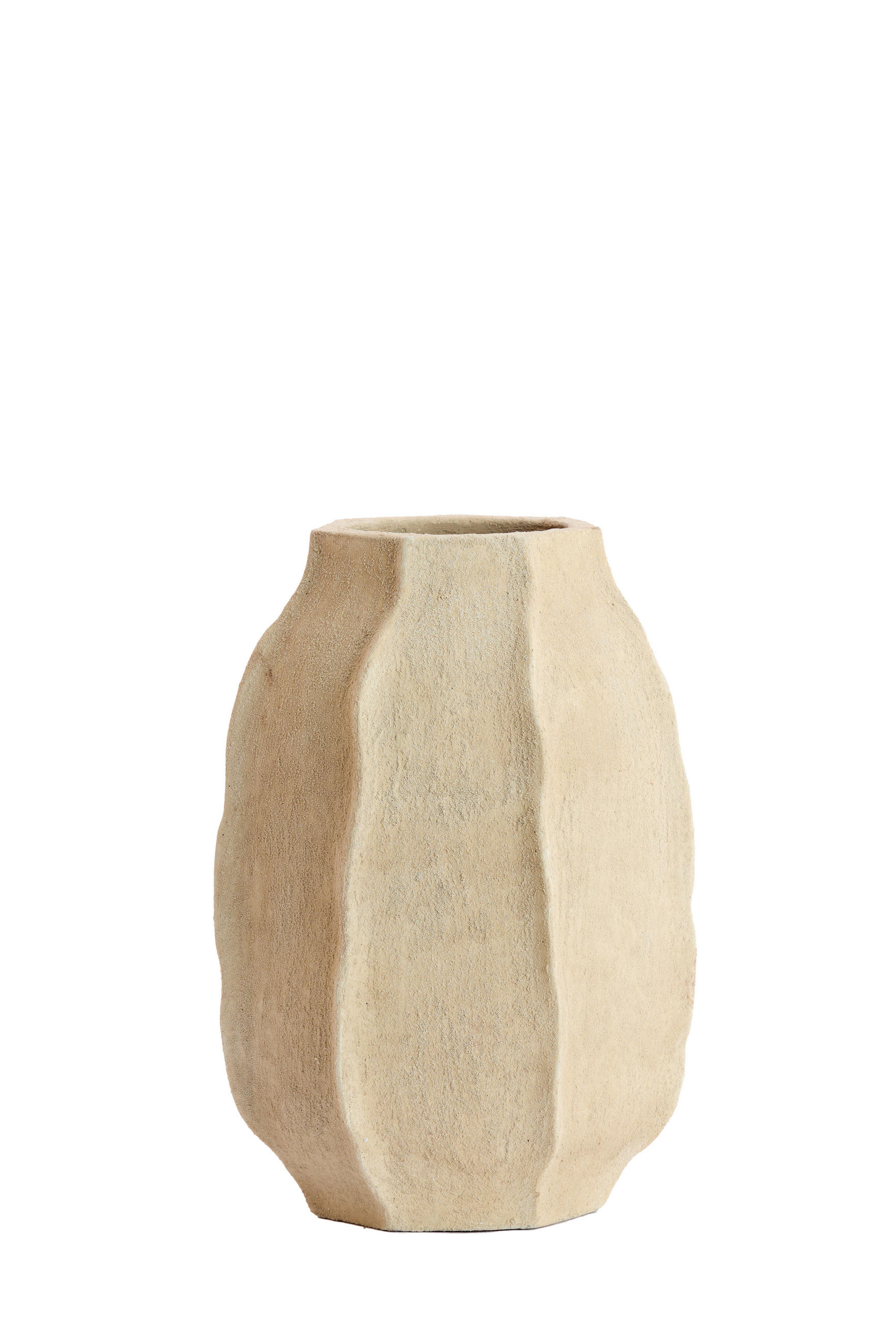 DEKOVASE  - Sandfarben, Basics, Stein (29/29/42cm) - Light & Living