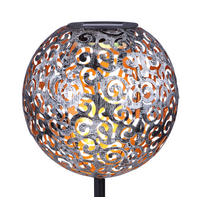 SVJETILJKA SOLARNA  - srebrne boje/crna, Basics, metal (18,5/54cm) - Globo