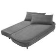 SCHLAFSOFA Webstoff, Plüsch Grau  - Schwarz/Grau, Design, Holz/Textil (213/89/105cm) - Novel