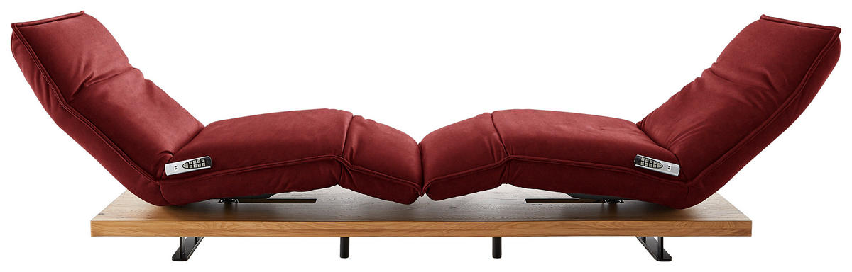 2-SITZER-SOFA in Leder Rot  - Eichefarben/Rot, Natur, Leder/Holz (240/63/115cm) - Koinor