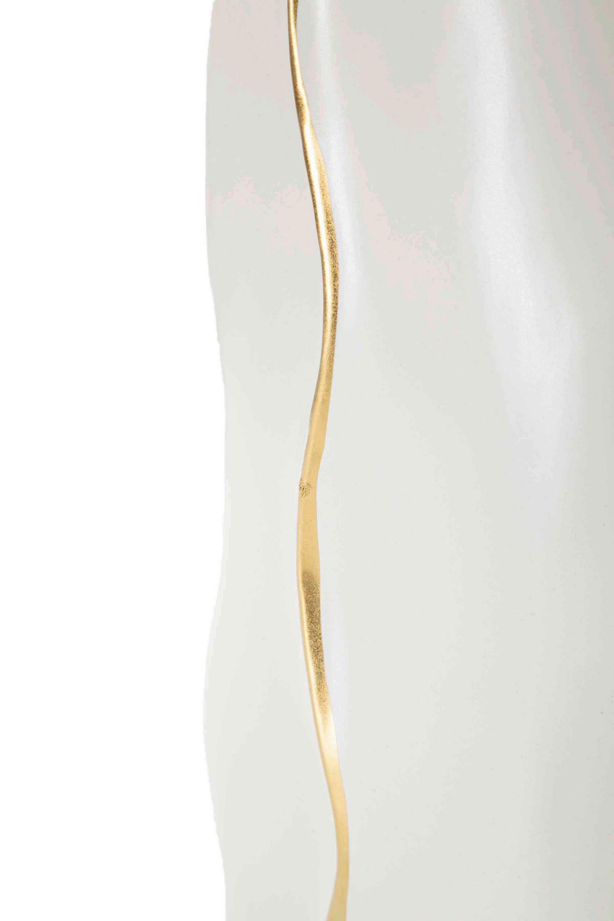 VASE  - Goldfarben/Weiß, Basics, Keramik (16/40/8cm)