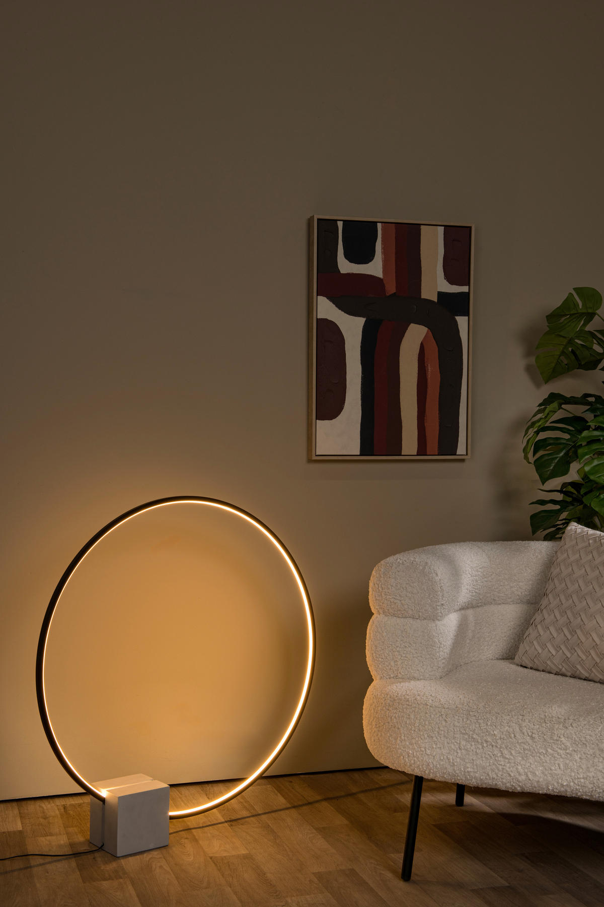 LED-STEHLEUCHTE CIRKELIS 80/14/83 cm   - Schwarz, KONVENTIONELL, Metall (80/14/83cm) - Lucide