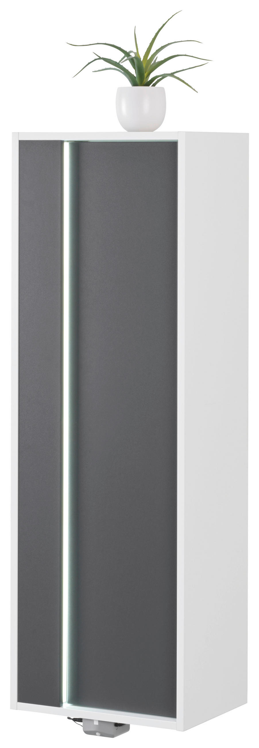 MIDISCHRANK 40/120/30 cm  - Anthrazit/Weiß, KONVENTIONELL, Glas/Holzwerkstoff (40/120/30cm) - Voleo
