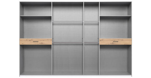 DREHTÜRENSCHRANK in Graphitfarben, Eiche Artisan - Schwarz/Graphitfarben, KONVENTIONELL, Glas/Holzwerkstoff (313/208/58cm) - Carryhome