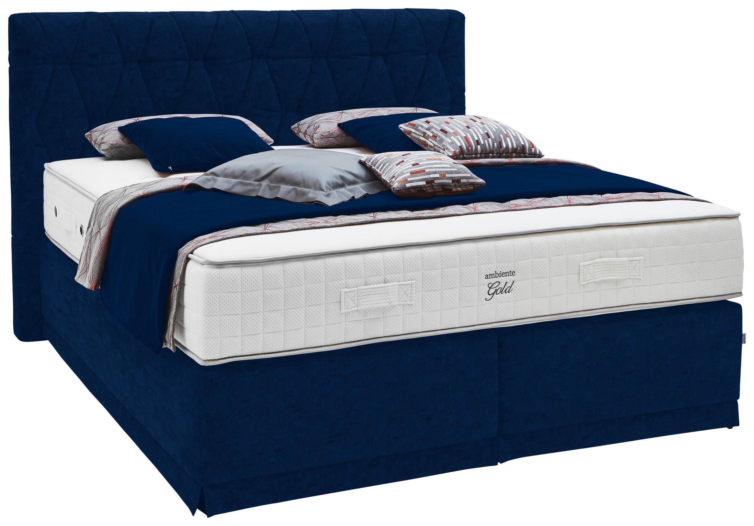 BOXSPRINGBETT 180/200 cm  in Blau  - Blau, KONVENTIONELL, Textil (180/200cm) - Ambiente