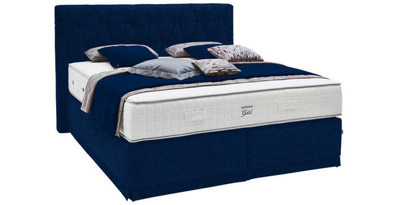 BOXSPRINGBETT 180/200 cm  in Blau  - Blau, KONVENTIONELL, Textil (180/200cm) - Ambiente