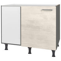 ECKUNTERSCHRANK 125/87/65 cm  - Schieferfarben/Edelstahlfarben, MODERN, Holzwerkstoff/Metall (125/87/65cm) - Nobilia