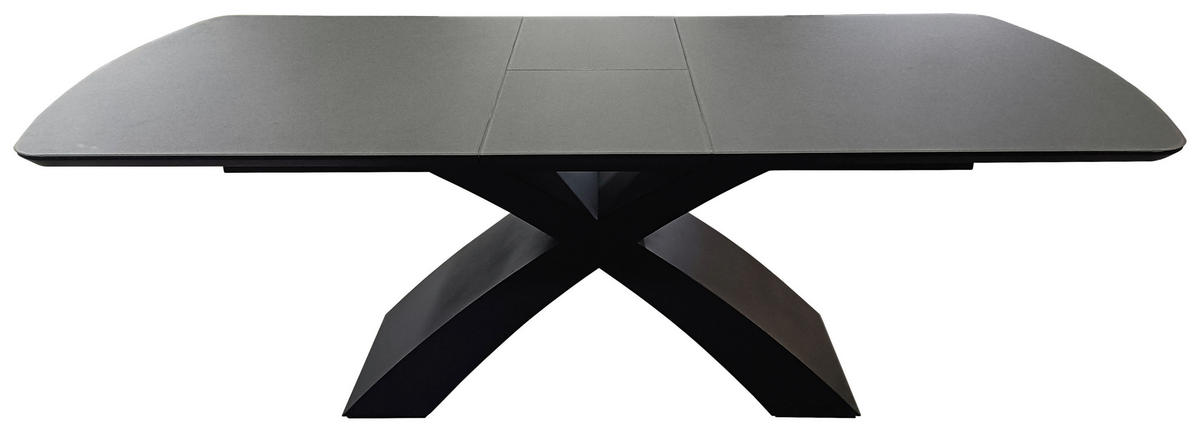 ESSTISCH in Metall, Glas, Holzwerkstoff 178/98/76 cm  - Schwarz/Grau, MODERN, Glas/Holzwerkstoff (178/98/76cm) - Livetastic