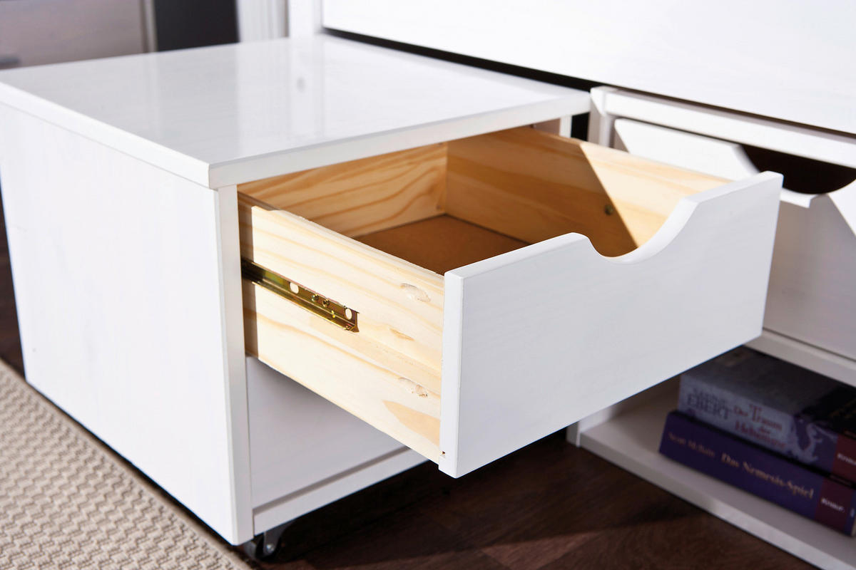 STAURAUMBETT 90/200 cm  in Weiß  - Naturfarben/Weiß, Basics, Holz (90/200cm) - MID.YOU