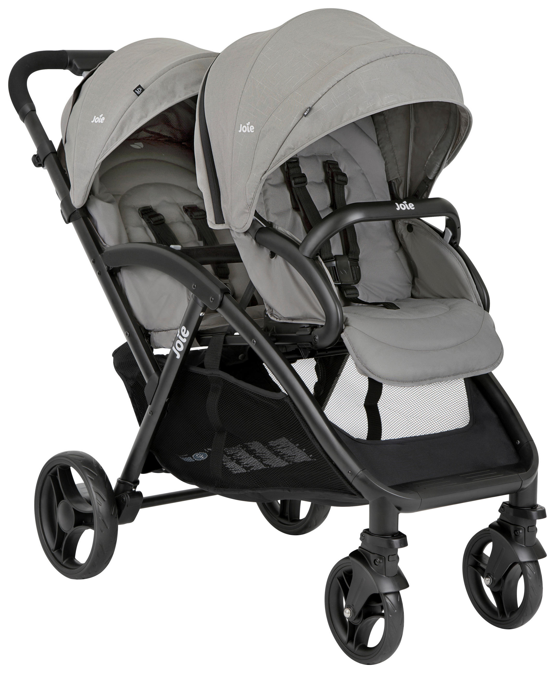 GESCHWISTERWAGEN EVALITE DUO  - Schwarz/Grau, Basics, Textil/Metall (56/101,5/104cm) - Joie