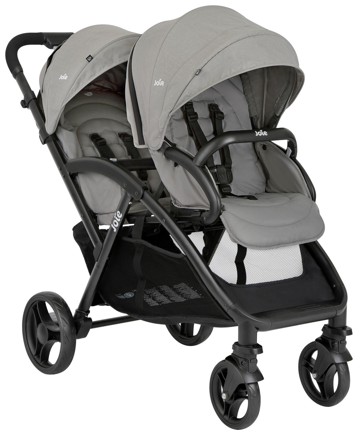 GESCHWISTERWAGEN EVALITE DUO  - Schwarz/Grau, Basics, Textil/Metall (56/101,5/104cm) - Joie