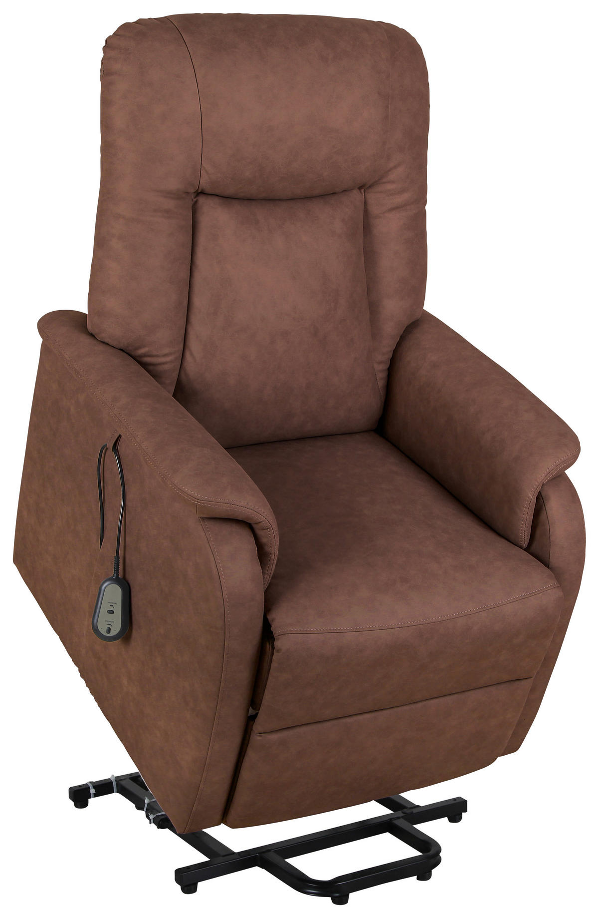 TELEVIZNÍ KŘESLO, kov, textil, hnědá - černá/hnědá, Konvenční, kov/textil (75/111/93cm) - Cantus