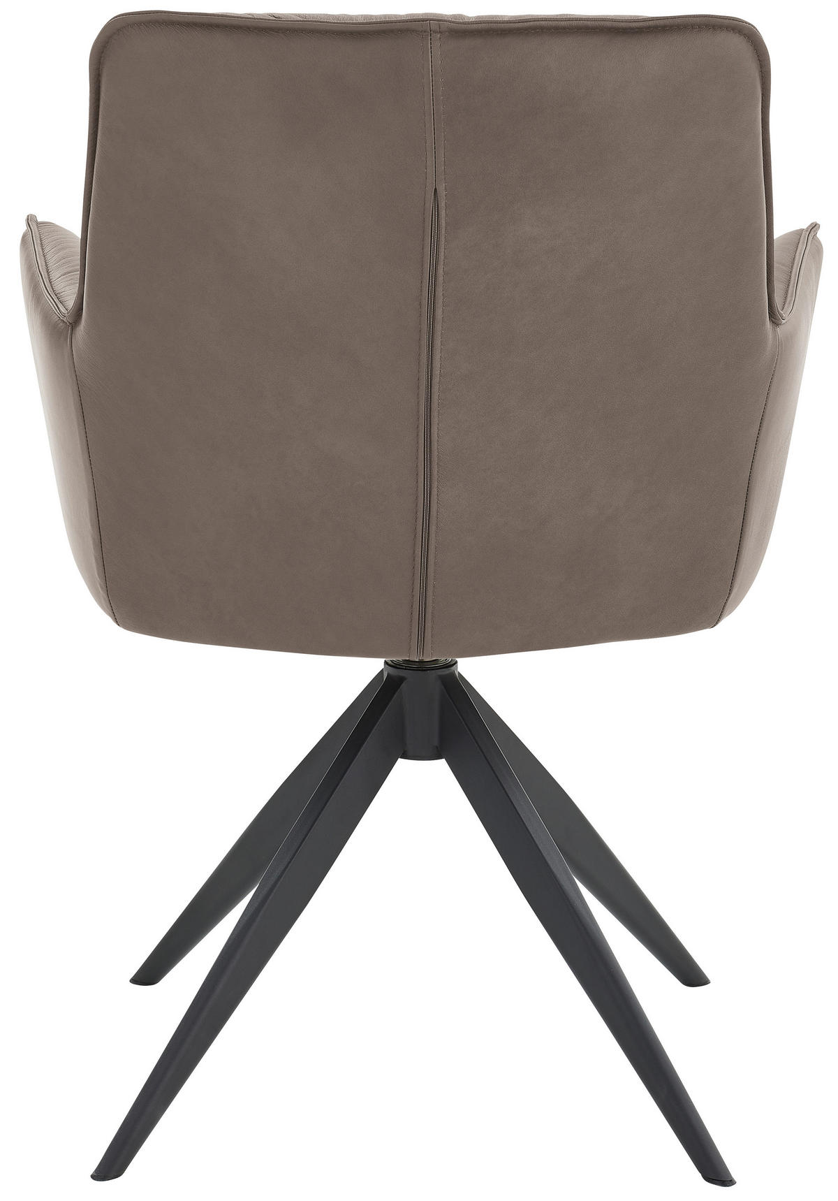 ARMLEHNSTUHL  in Eisen Echtleder pigmentiert  - Schlammfarben/Schwarz, Design, Leder/Metall (59/89/63cm) - Dieter Knoll