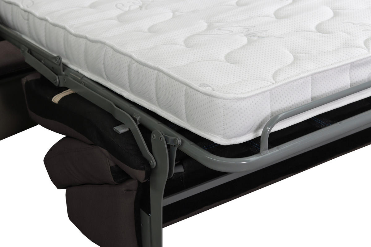 SCHLAFSOFA in Textil, Leder Dunkelbraun  - Dunkelbraun/Schwarz, Konventionell, Leder/Textil (190/87/100cm) - Celina Home