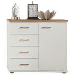 KOMMODE DAVOS  in 93/86/43 cm  - Eiche Bianco/Schwarz, KONVENTIONELL, Holz/Holzwerkstoff (93/86/43cm) - Venda