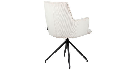 ARMLEHNSTUHL in Eisen Cord - Beige/Schwarz, Design, Textil/Metall (59/89,5/63cm) - Novel