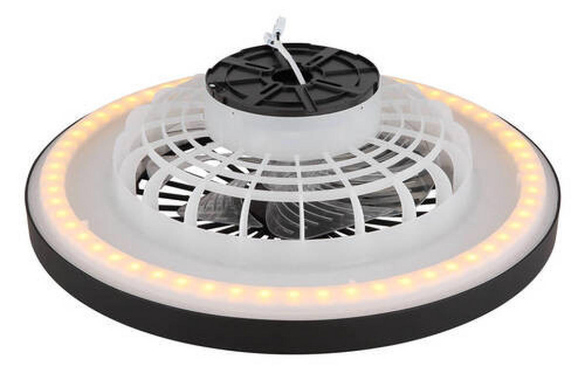 MENNYEZETI VENTILÁTOR - fekete/áttetsző, Konventionell, műanyag/fém (54/15,9cm) - Globo