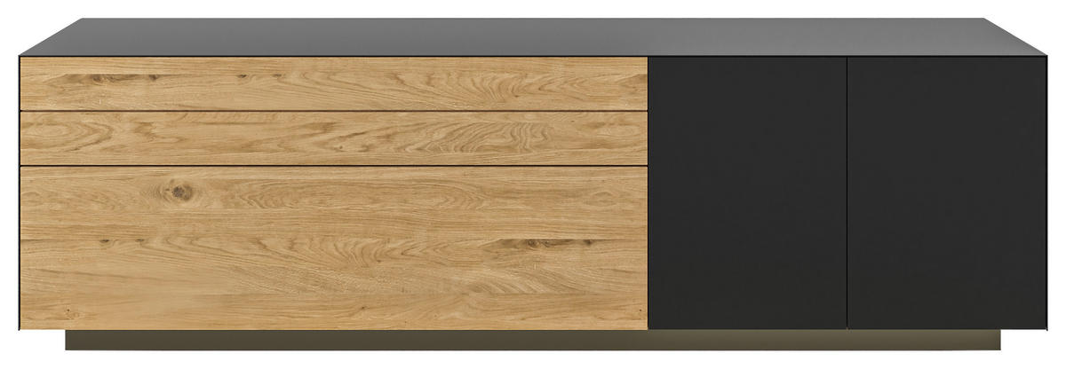 LOWBOARD Celika  in 181/55/40 cm  - Wildeiche/Anthrazit, Natur, Holz/Holzwerkstoff (181/55/40cm) - Dieter Knoll