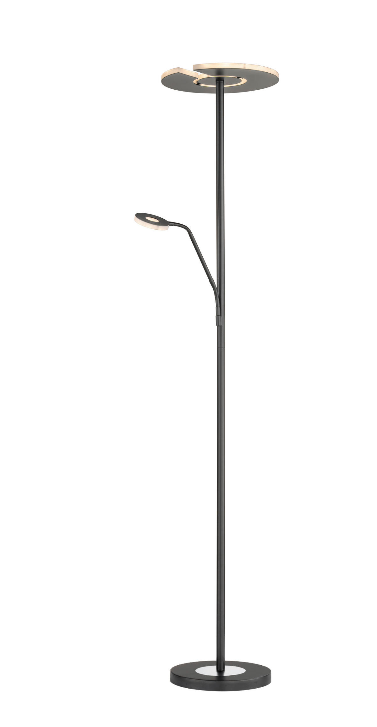 LED-STEHLEUCHTE - Weiss/Schwarz, Design, Metall (35/180cm) - Fischer & Honsel