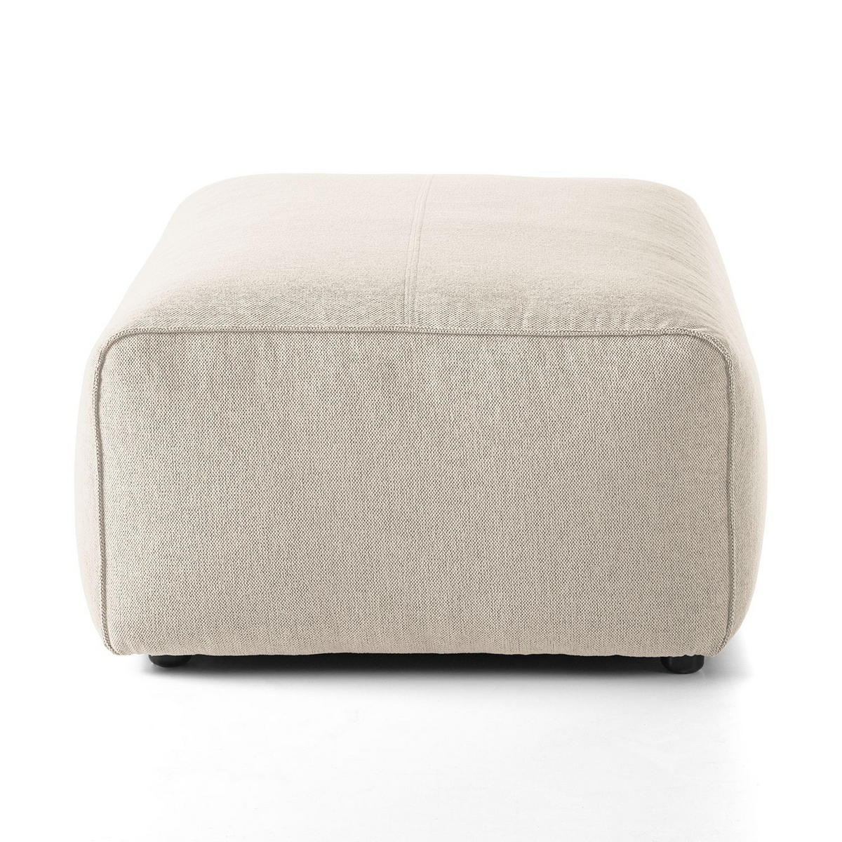 HOCKER Chenille Beige  - Beige/Schwarz, Design, Kunststoff/Textil (94/38/71cm) - home24