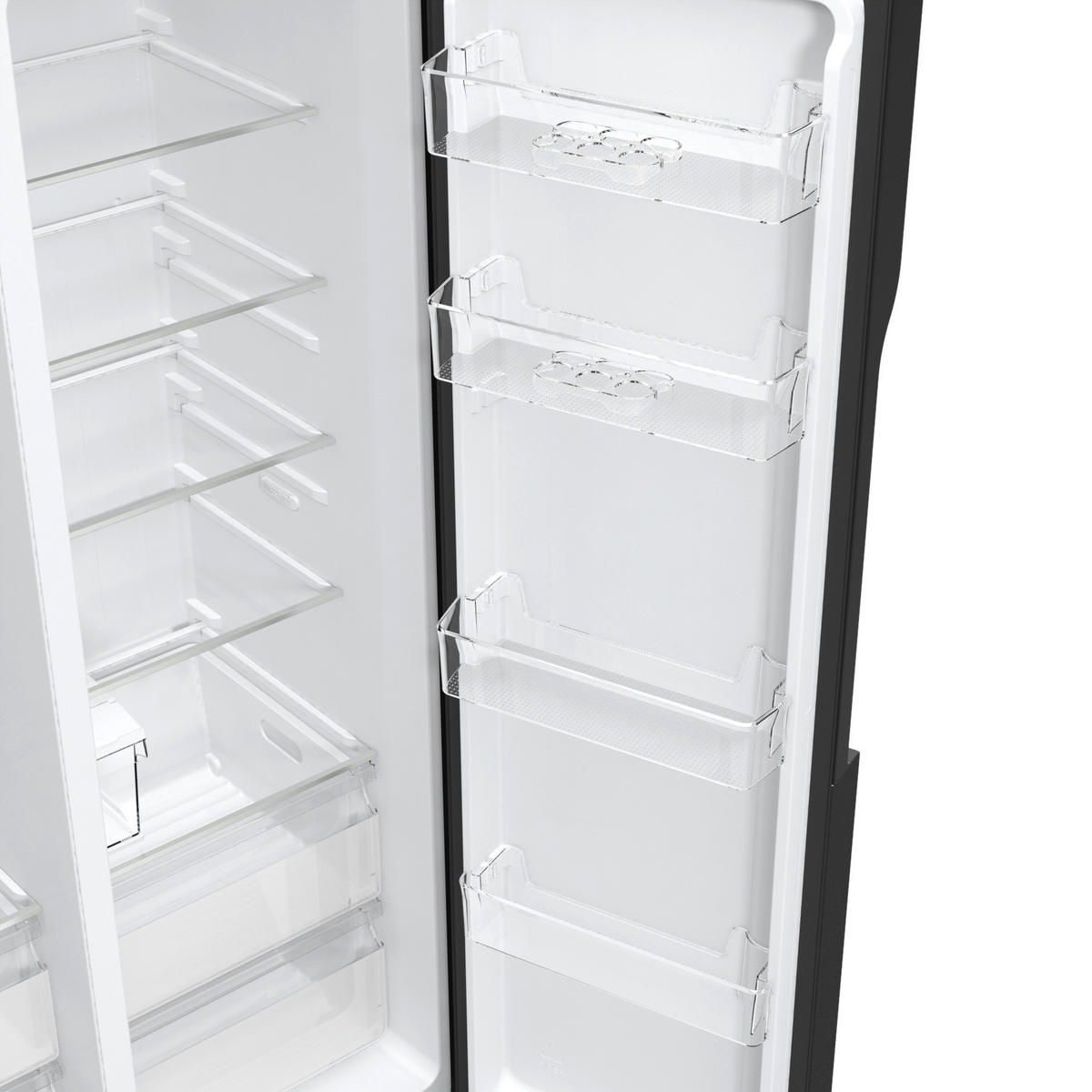 SIDE-BY-SIDE 91,5/178,6/69,8 cm NRR9185ESBXL  - Schwarz, Basics, Glas/Kunststoff (91,5/178,6/69,8cm) - Gorenje