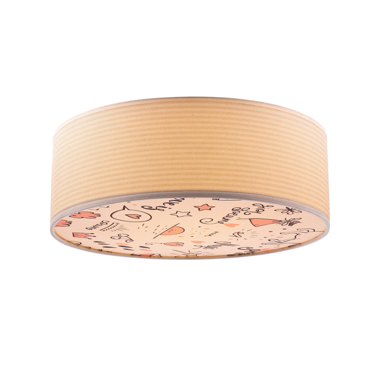 KINDERDECKENLEUCHTE 38/38/14 cm   - Beige/Multicolor, KONVENTIONELL, Kunststoff/Metall (38/38/14cm)