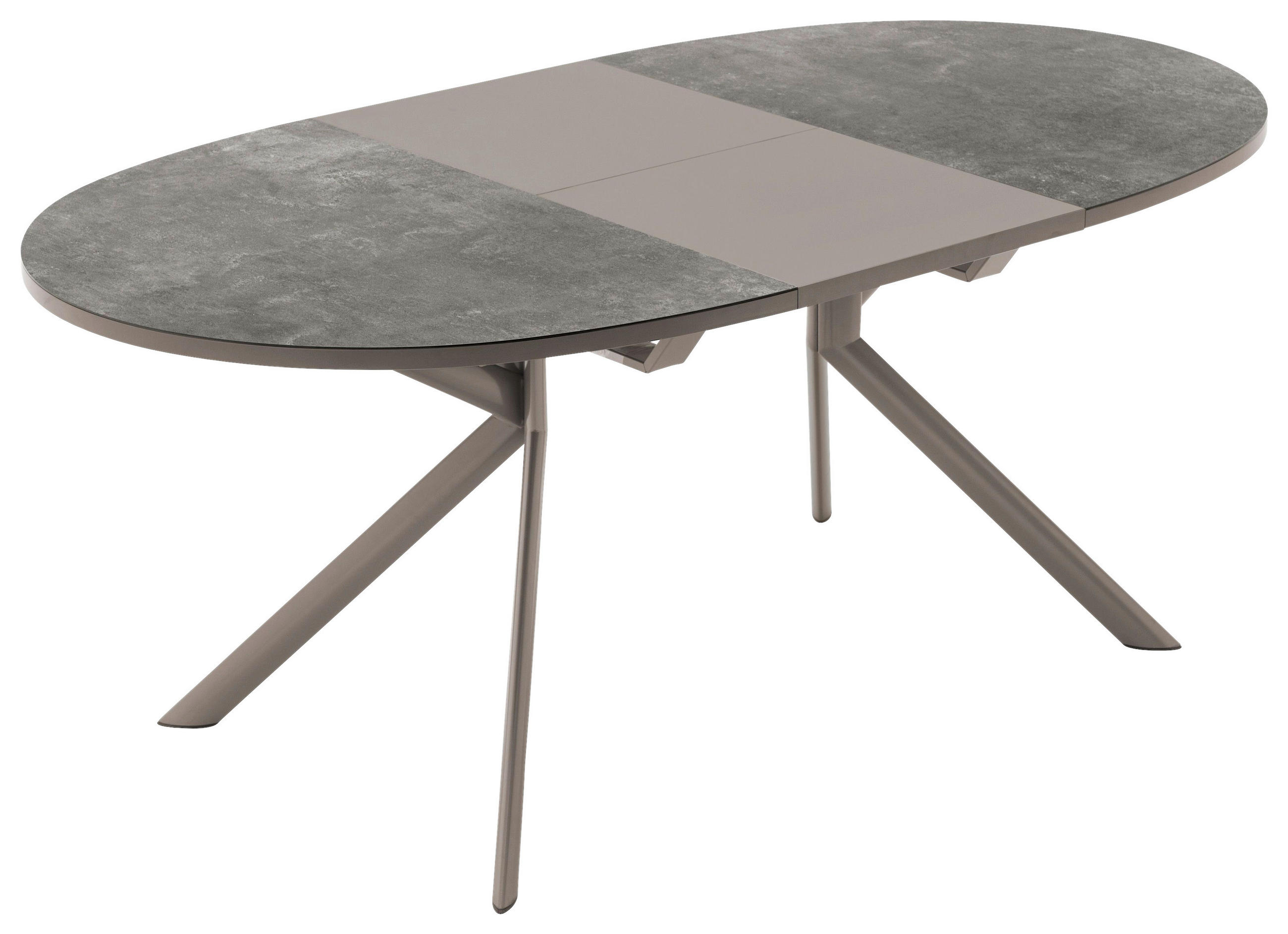 AUSZIEHTISCH - Taupe/Anthrazit, Design, Keramik/Metall (140-190/100/75cm) - Connubia 