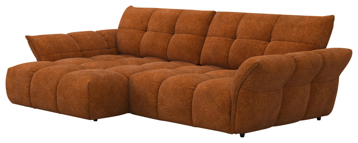 SAROKKANAPÉ textil terrakotta  - fekete/terrakotta, Design, műanyag/textil (177/312cm) - Welnova