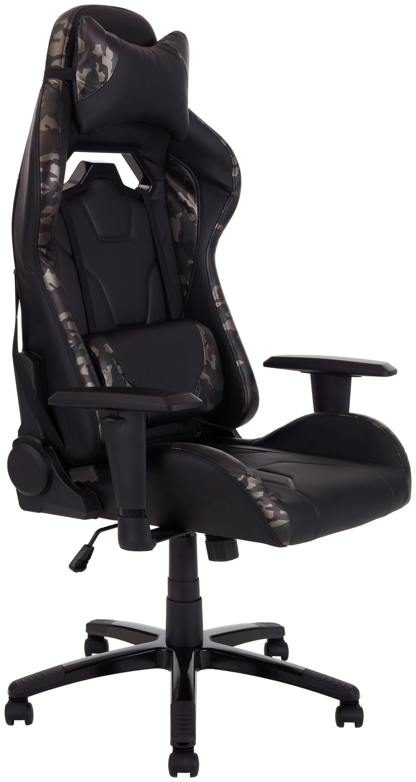 SCAUN DE GAMING, imitație piele, verde, negru