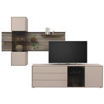 WOHNWAND  in Buchefarben, Sandfarben  290/197/46 cm  - Sandfarben/Buchefarben, Design, Glas/Holz (290/197/46cm) - Johann Jakob
