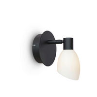 WANDLEUCHTE Cut 11,5/11,5 cm   - Opal/Schwarz, Basics, Glas/Metall (11,5/11,5cm) - Belid