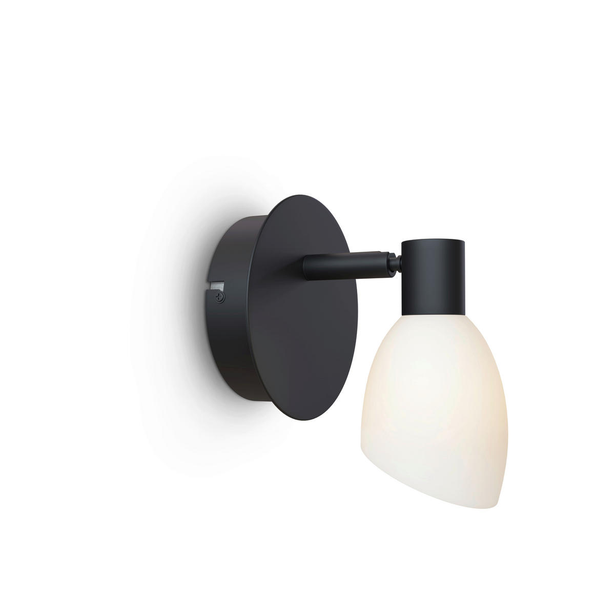 WANDLEUCHTE Cut 11,5/11,5 cm   - Opal/Schwarz, Basics, Glas/Metall (11,5/11,5cm) - Belid