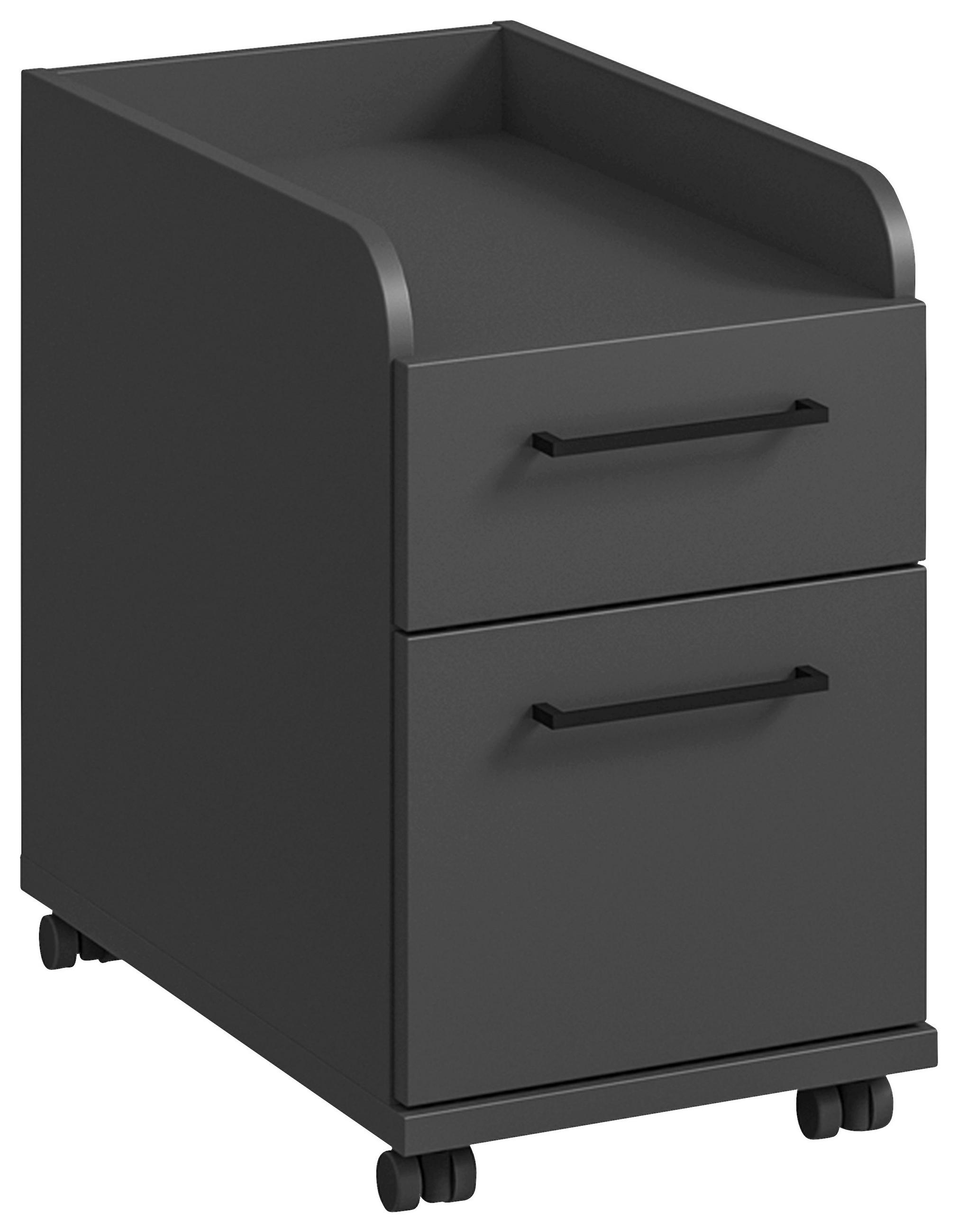 ROLLCONTAINER Graphitfarben  - Anthrazit/Graphitfarben, Design, Holzwerkstoff/Kunststoff (32,6/54,3/60cm) - Cantus