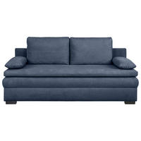 SCHLAFSOFA  mit Liegefunktion, Schlafen auf Sitzhöhe, Rücken echt Struktur Dunkelblau  - Schwarz/Dunkelblau, KONVENTIONELL, Kunststoff/Textil (195/93/83cm) - Carryhome