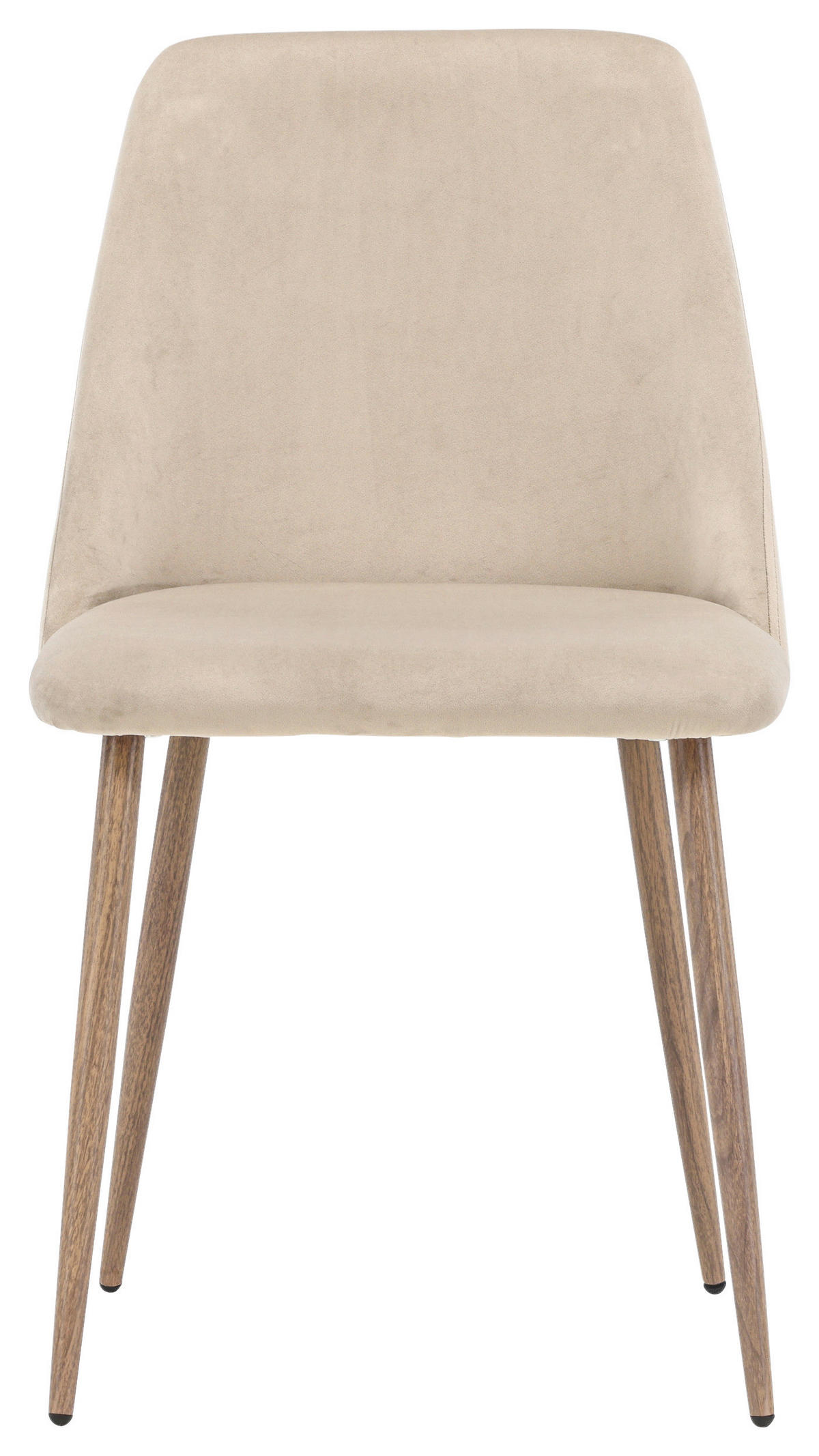 STUHL-SET 2 Stück  in Stahl Samt Metall, Textil  - Beige/Braun, Design, Textil/Metall (49/87/56cm) - Livetastic