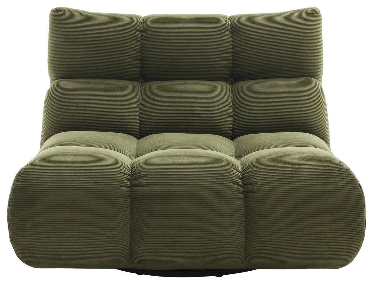 SESSEL in Feincord Waldgrün  - Waldgrün/Schwarz, Design, Kunststoff/Textil (112/85/108cm) - Pure Home Lifestyle