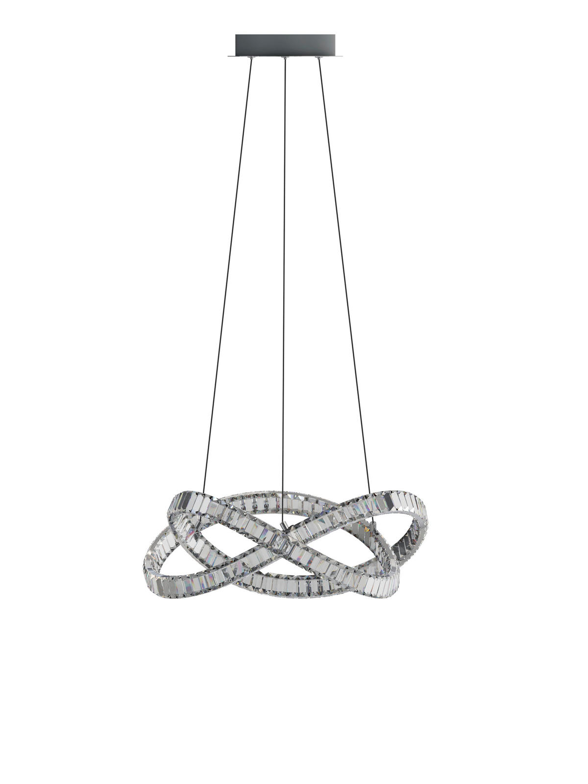 LED-HÄNGELEUCHTE Detroit 53/150 cm   - Silberfarben, Design, Glas/Kunststoff (53/150cm) - Glandor