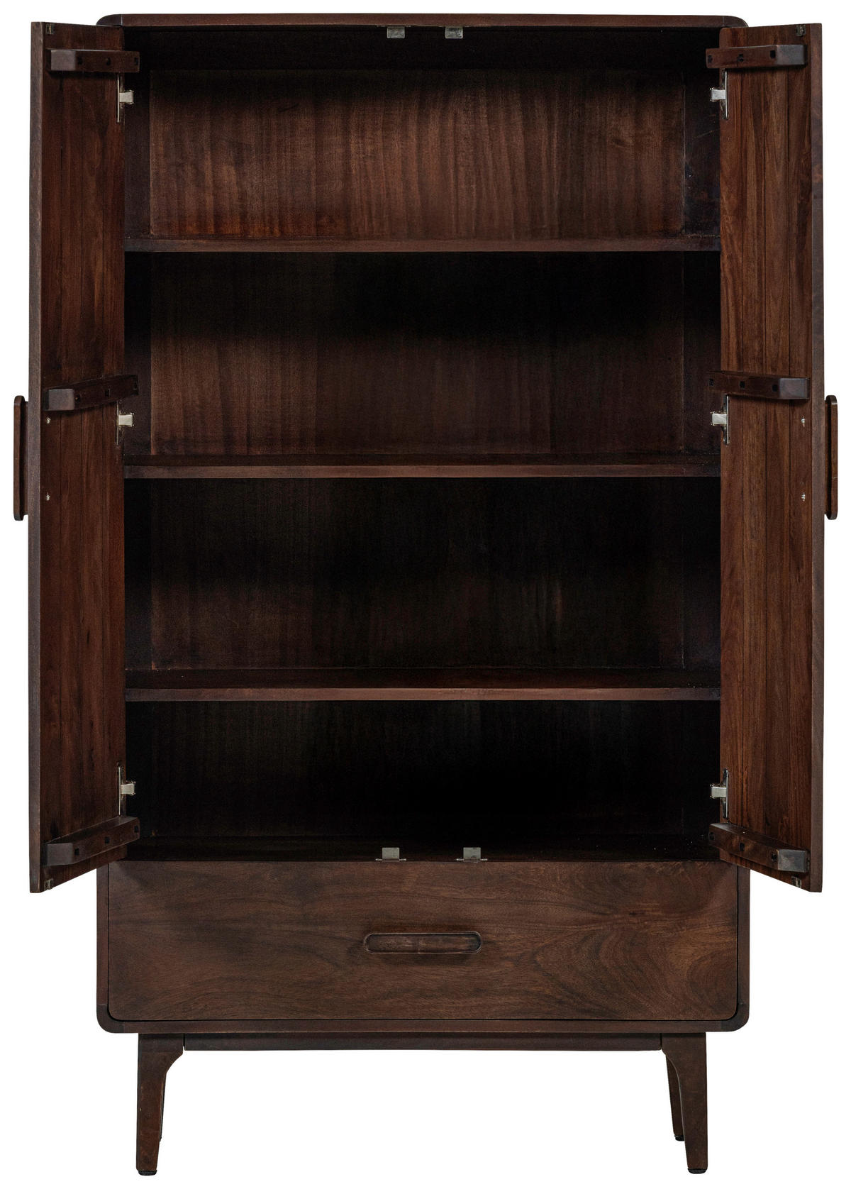 HIGHBOARD Liya 85/150/35 cm 1 Schublade(n)  - Dunkelbraun, Design, Holz/Metall (85/150/35cm) - Livetastic