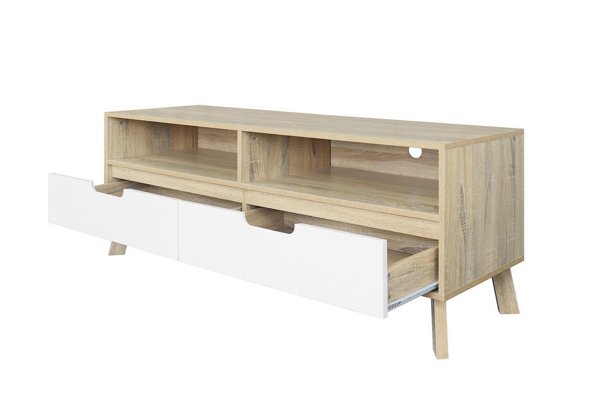 LOWBOARD  in 140/52/40 cm  - Naturfarben/Weiß, Design, Holzwerkstoff (140/52/40cm) - Livetastic