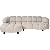ECKSOFA in Webstoff Creme  183/284 cm  - Creme/Schwarz, Design, Holz/Textil (183/284cm) - Welnova