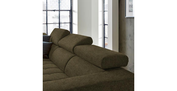 ECKSOFA in Mikrofaser Dunkelgrün  - Dunkelgrün/Schwarz, Design, Textil/Metall (207/301cm) - Xora