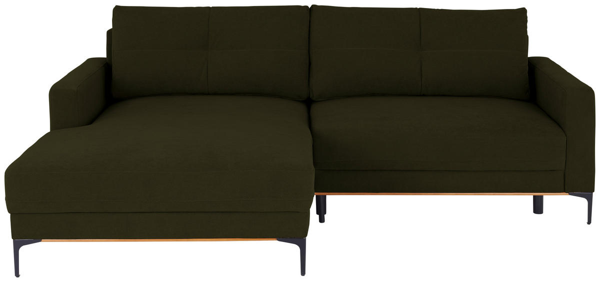 ECKSOFA in Schlammfarben  - Schlammfarben/Schwarz, Modern, Textil/Metall (162/238cm) - Ondega