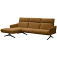 ECKSOFA in Flachgewebe Currygelb  152/259 cm  - Currygelb/Schwarz, Design, Textil/Metall (152/259cm) - Dieter Knoll